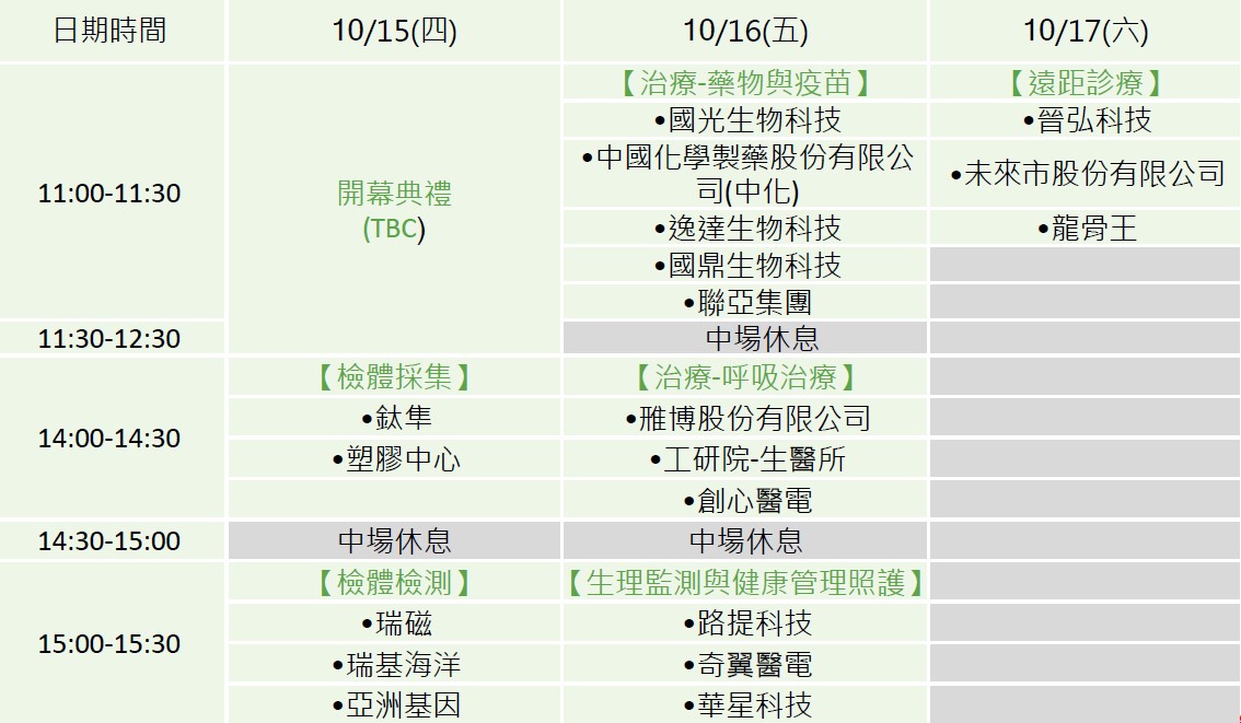 廠商推介會時程